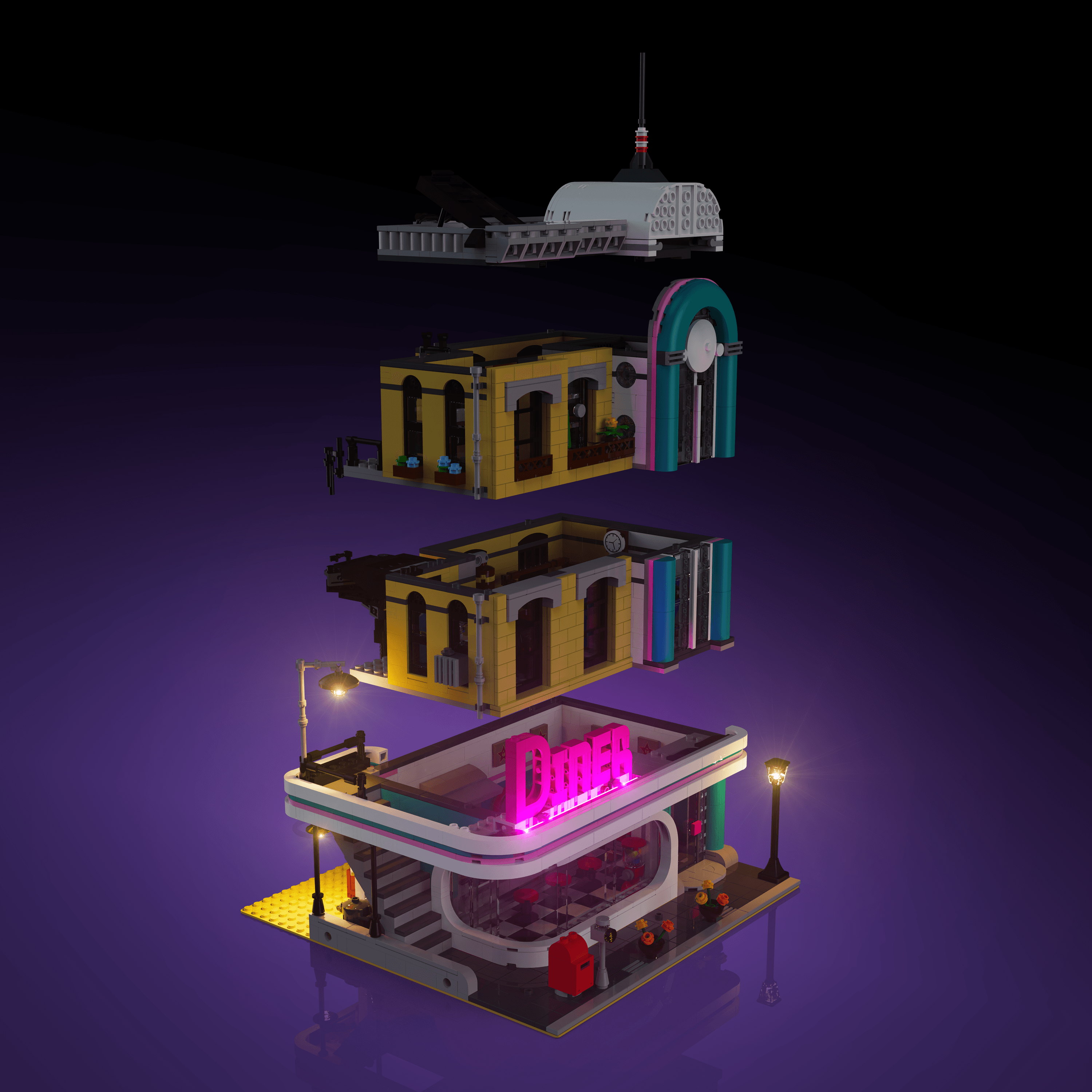 LEGO® 10260 Downtown Diner Işık Kiti
