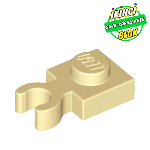LEGO® Plate Special 1 x 1 with Clip Vertical [Thick Open O Clip] Bej Sıfır