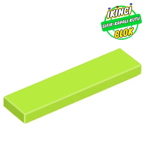 LEGO® Tile 1 x 4 with Groove Limon Yeşili Sıfır