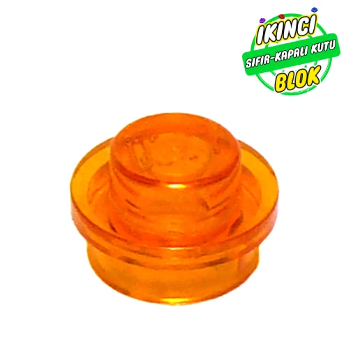 LEGO® Plate Round 1 x 1 with Solid Stud Şeffaf Turuncu Sıfır