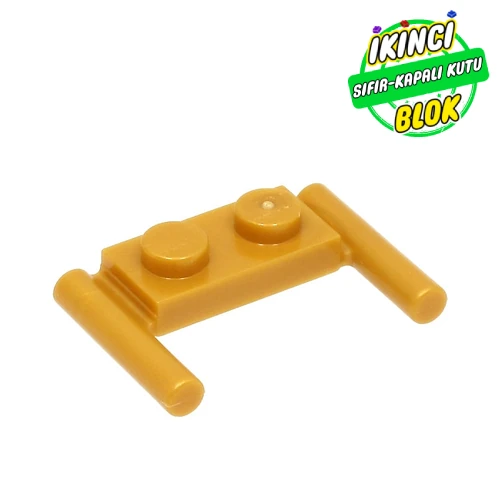 LEGO® Plate Special 1 x 2 with Handles [Flat Ends / Low Attachment] İnci Altın Sıfır