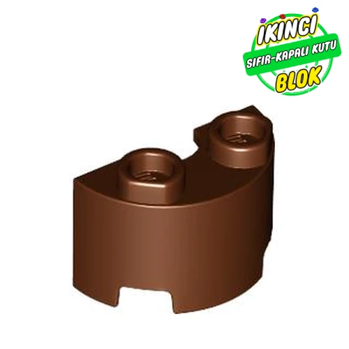 LEGO® Brick Round, Half 1 x 2 Kırmızımsı Kahverengi Sıfır