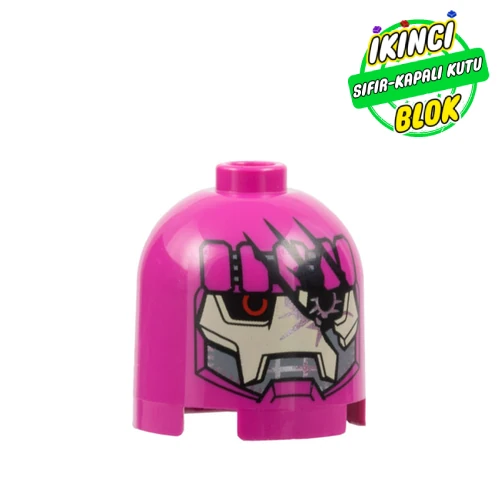 LEGO® Brick Round 2 x 2 x 1 2/3 Dome Top, Hollow Stud with Sentinel, Claw Marks print Macenta Sıfır