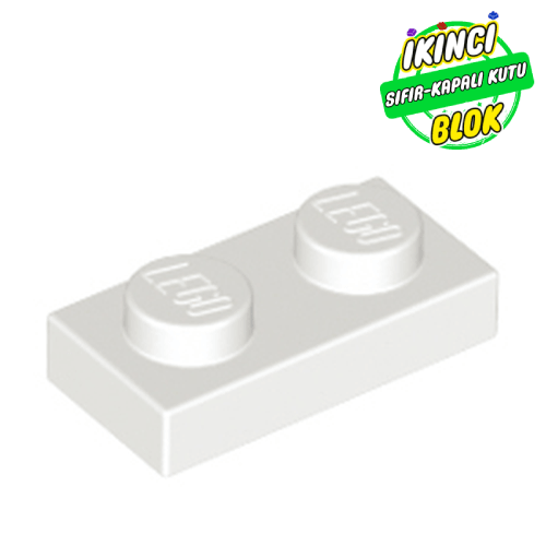 LEGO® 1 x 2 Plaka Beyaz Sıfır