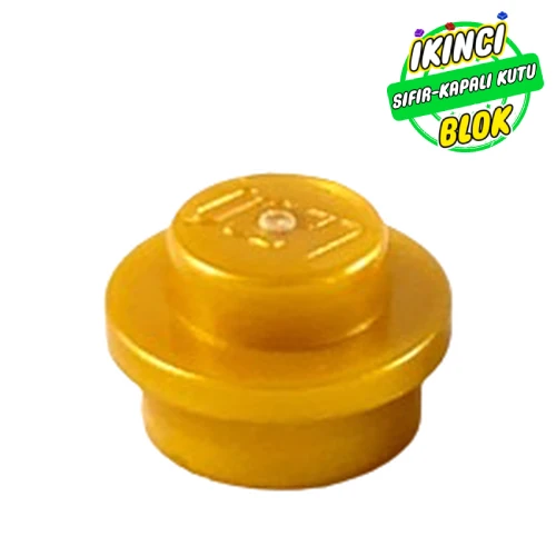 LEGO® Plate Round 1 x 1 with Solid Stud İnci Altın Sıfır