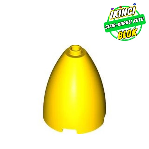 LEGO® Cone 3 x 3 x 3 (Elliptic Paraboloid) with Internal Axle Hole Sarı Sıfır
