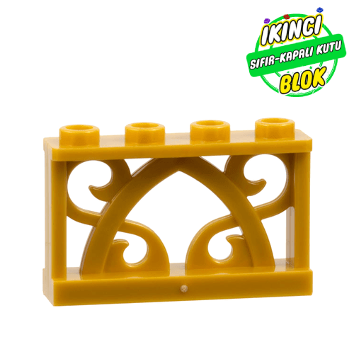 LEGO® 1 x 4 x 2 Çit Metalik Altın Sıfır