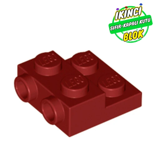 LEGO® Plate Special 2 x 2 x 2/3 with Two Studs On Side and Two Raised Koyu Kırmızı Sıfır