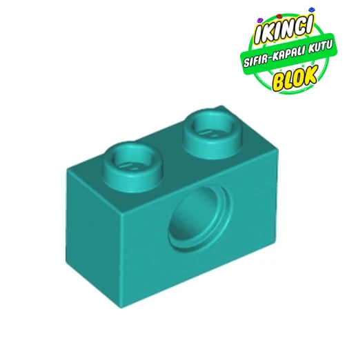 LEGO® Technic Brick 1 x 2 [1 Pin Hole] Koyu Turkuaz Sıfır