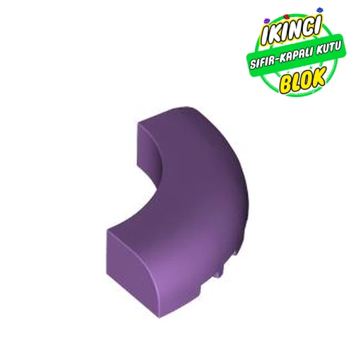 LEGO® Brick Round Corner 5 x 5 x 1 Curved, Bottom Cut Outs, No Studs, 7 Bottom Tubes Orta Lavanta Sıfır