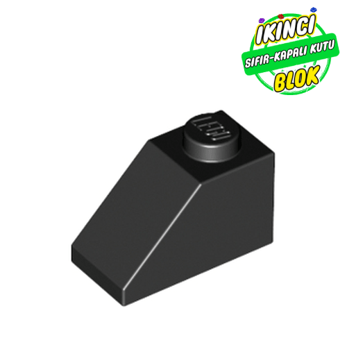 LEGO® 2 x 1 45 Derece Eğimli Parça Siyah Sıfır