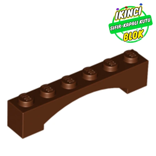 LEGO® Brick Arch 1 x 6 Raised Arch Kırmızımsı Kahverengi Sıfır