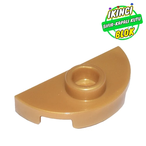 LEGO® Plate Round 1 x 2 Half Circle with Stud (Jumper) İnci Altın Sıfır