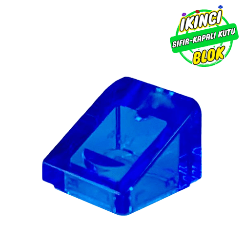 LEGO® 1 x 1 x 2/3 Eğimli Tuğla Şeffaf Koyu Mavi Sıfır