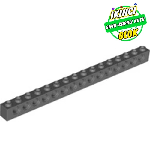 LEGO® Technic Brick 1 x 16 [15 Pin Holes] Koyu Mavimsi Gri Sıfır