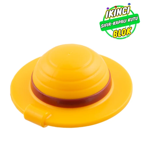 LEGO® Straw Hat with Dark Red Band pattern Parlak Açık Turuncu Sıfır