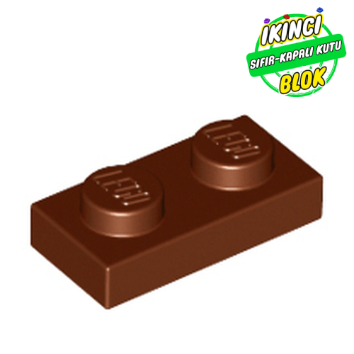 LEGO® 1 x 2 Plaka Kızıl Kahverengi Sıfır