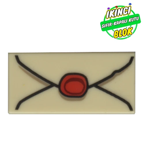 LEGO® Tile 1 x 2 with Letter, Red Seal print Bej Sıfır