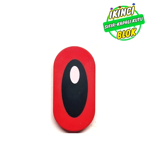 LEGO® Tile Round 2 x 4 with Black Eye, White Pupil print Kırmızı Sıfır