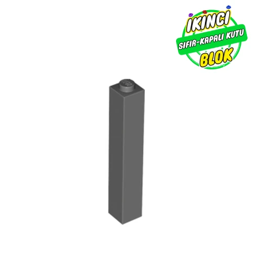 LEGO® Brick 1 x 1 x 5 with Solid Stud Koyu Mavimsi Gri Sıfır