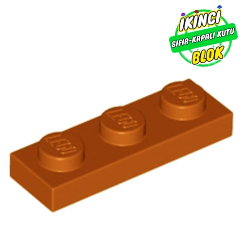 LEGO® Plate 1 x 3 Koyu Turuncu Sıfır