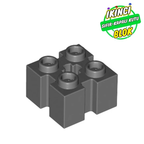 LEGO® 2 x 2 Kanal Girişli Aks Girişli Technic Tuğla Koyu Mavimsi Gri Sıfır