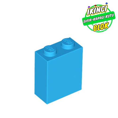 LEGO® 1 x 2 x 2 Stud Tutuculu Tuğla Koyu Azur Sıfır