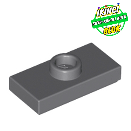 LEGO® 1 x 2 Modifiye Düz Plaka 1 Birim Atlatıcılı Koyu Mavimsi Gri Sıfır