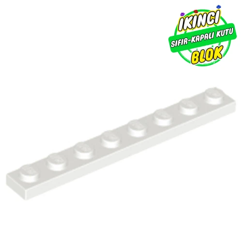 LEGO® Plate 1 x 8 Beyaz Sıfır