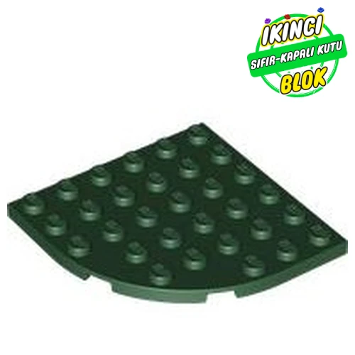 LEGO® Plate Round Corner 6 x 6 Koyu Yeşil Sıfır