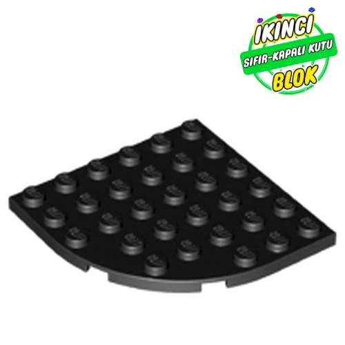 LEGO® Plate Round Corner 6 x 6 Siyah Sıfır