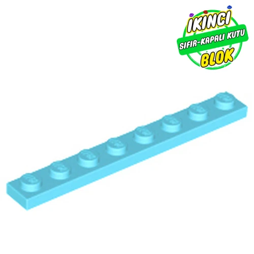 LEGO® Plate 1 x 8 Orta Azur Sıfır