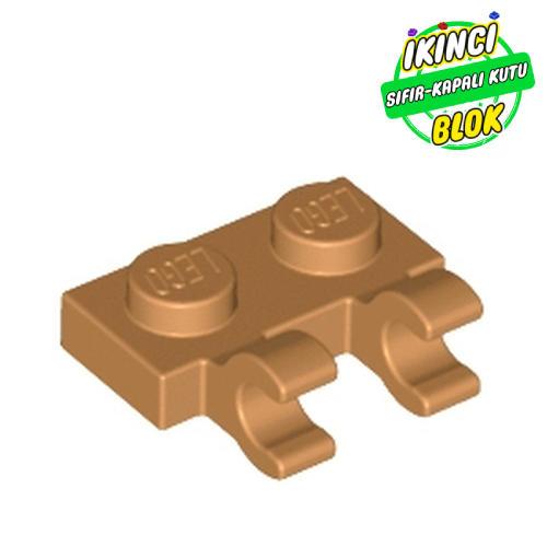 LEGO® 1 x 2 Modifiye Plaka Dikey 2 O Bağlantılı Orta Karamel Sıfır