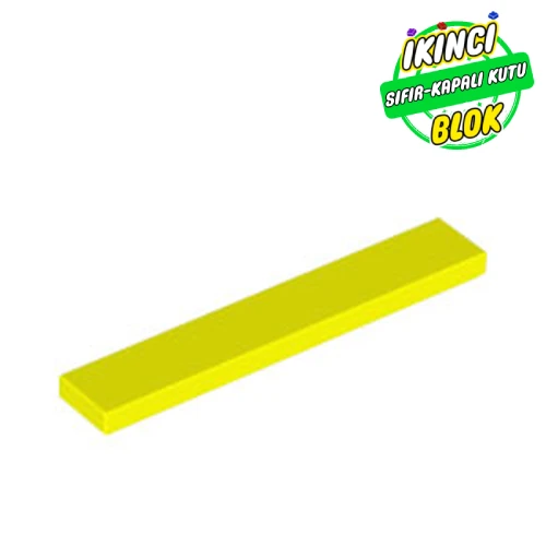 LEGO® Tile 1 x 6 with Groove Canlı Sarı Sıfır