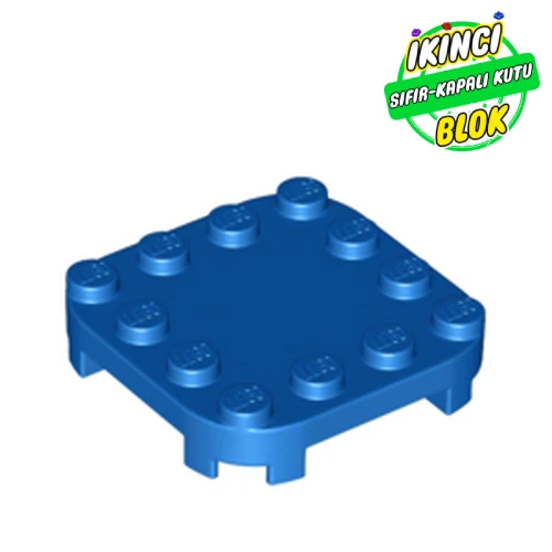 LEGO® Plate Round Corners 4 x 4 x 2/3 Circle with Reduced Knobs Mavi Sıfır
