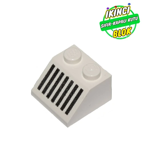 LEGO® Slope 45° 2 x 2 with Black Grill Print Beyaz Sıfır