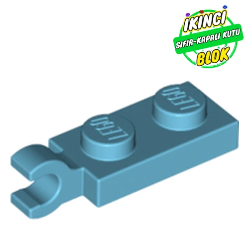 LEGO® Plate Special 1 x 2 with Clip Horizontal on End Orta Azur Sıfır