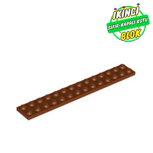 LEGO® Plate 2 x 14 Kırmızımsı Kahverengi Sıfır