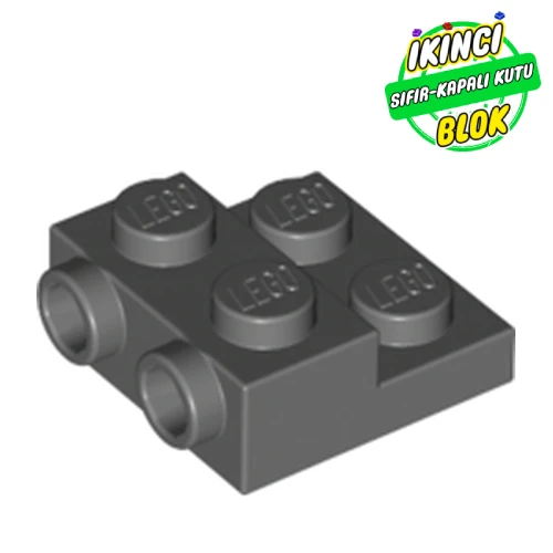 LEGO® Plate Special 2 x 2 x 2/3 with Two Studs On Side and Two Raised Koyu Mavimsi Gri Sıfır