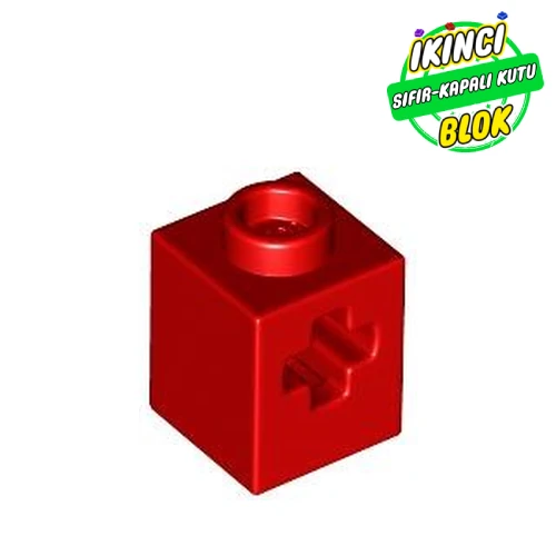 LEGO® 1 x 1 Aks Girişli Tuğla Kırmızı Sıfır