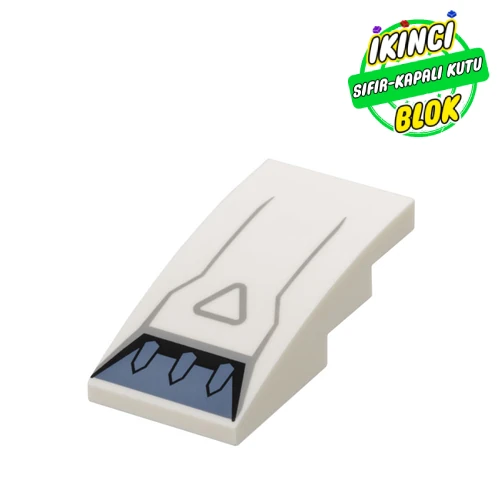 LEGO® Slope Curved 4 x 2 No Studs with Sand Blue Engine Intake print Beyaz Sıfır