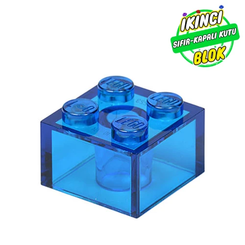 LEGO® Brick 2 x 2 Şeffaf Koyu Mavi Sıfır