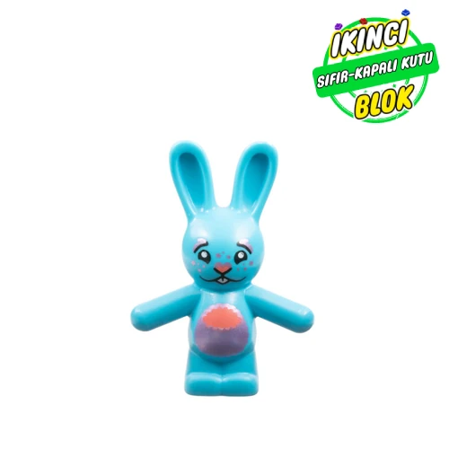 LEGO® Animal, Rabbit / Bunny with Bright Pink/Coral Fu Chest, Coral Nose print Orta Azur Sıfır