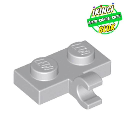 LEGO® Plate Special 1 x 2 with Clip Horizontal on Side Açık Mavimsi Gri Sıfır