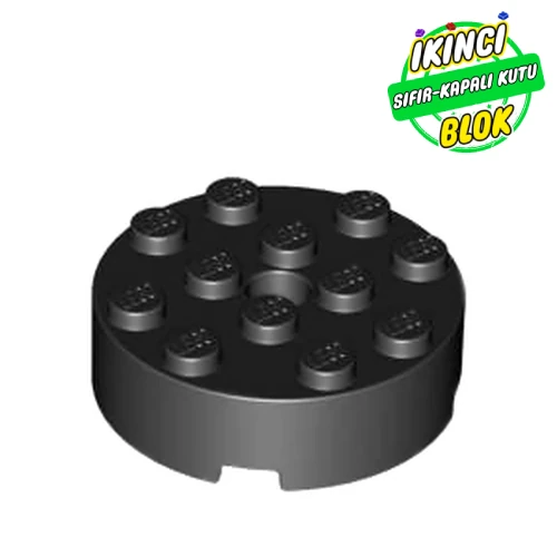 LEGO® 4 x 4 Delikli Kavisli Tuğla Siyah Sıfır