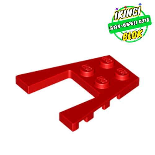 LEGO® Wedge Plate 4 x 4 with 2 x 2 Cutout Kırmızı Sıfır