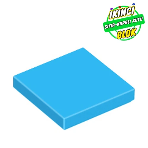 LEGO® Tile 2 x 2 with Groove Koyu Azur Sıfır