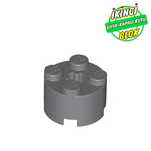 LEGO® 2 x 2 Kavisli Daire Tuğla Aks Boşluklu Koyu Mavimsi Gri Sıfır