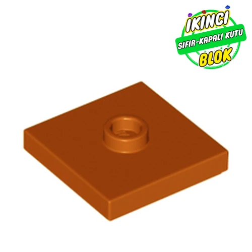 LEGO® Plate Special 2 x 2 with Groove and Center Stud (Jumper) Koyu Turuncu Sıfır