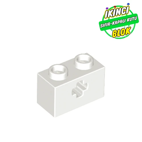 LEGO® 1 x 2 Dişli Delikli Tuğla Beyaz Sıfır